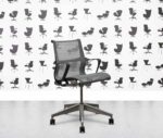 refurbished herman miller setu chair  black frame grey mesh