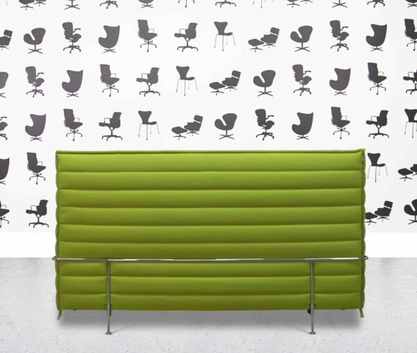 refurbished vitra alcove high back sofa grass green fabric
