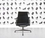 refurbished vitra ea112 polished aluminium black leather