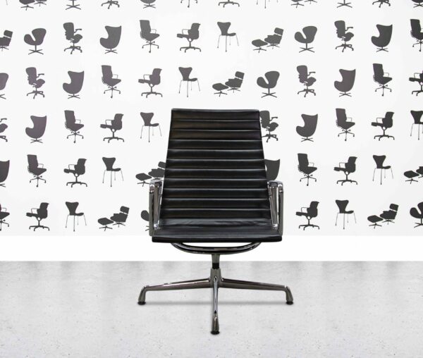 refurbished vitra ea112 polished aluminium black leather