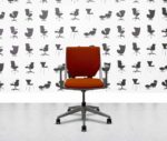 refurbished haworth very conference chair white and orange