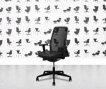 refurbished interstuhl everyis1 ev251 2d white frame black leather seat