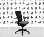 refurbished haworth zody desk chair black frame fixed arms paseo