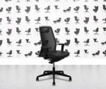 refurbished interstuhl everyis1 ev251 2d white frame black leather seat