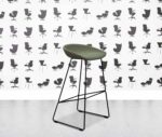 refurbished hay aas 39 high black powder coated steel light green fabric