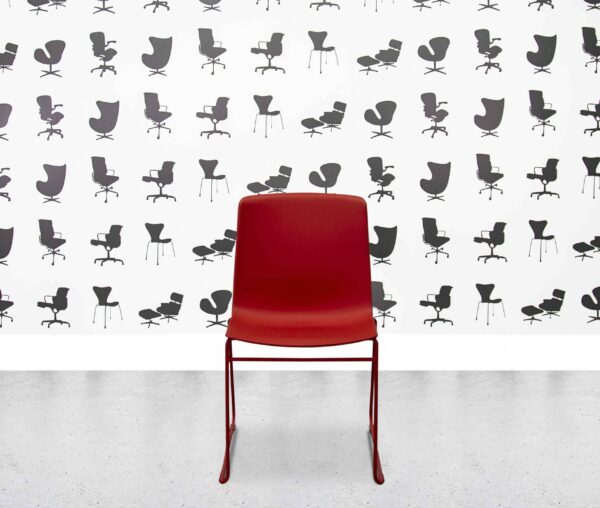 refurbished herman miller pronta stacking chair red