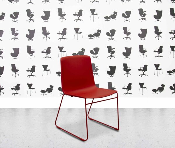 refurbished herman miller pronta stacking chair red