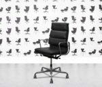 refurbished vitra soft pad ea219 polished aluminium frame black leather