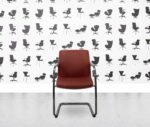 refurbished vitra unix cantilever meeting chair silk mesh persian plum