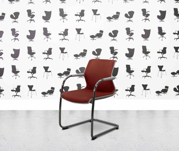 refurbished vitra unix cantilever meeting chair silk mesh persian plum