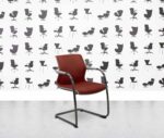 refurbished vitra unix cantilever meeting chair silk mesh persian plum