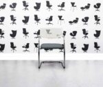 refurbished vitra visavis 2 meeting chair white plastic back blizzard (copy)