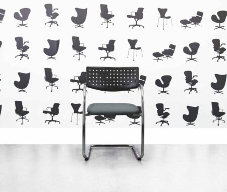 refurbished vitra visavis meeting chair black plastic back multi colour