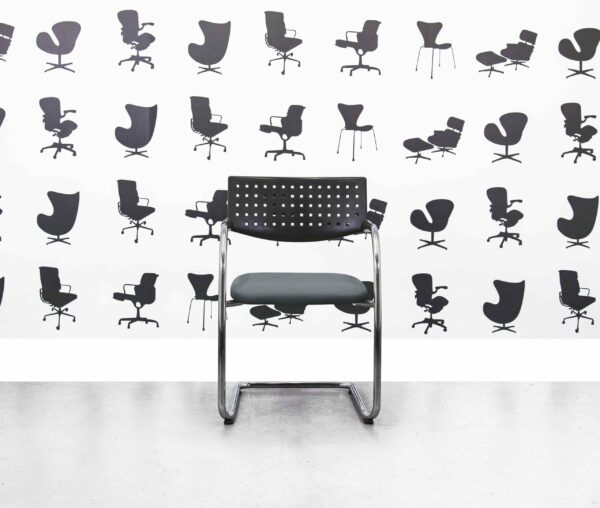 refurbished vitra visavis meeting chair black plastic back multi colour