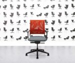 refurbished sedus netwin swivel chair orange mesh back multi colour