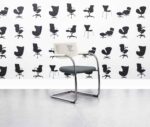 refurbished vitra visavis 2 meeting chair white plastic back blizzard (copy)