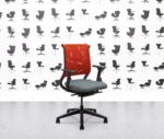 refurbished sedus netwin swivel chair orange mesh back multi colour