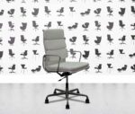 refurbished vitra soft pad ea219 aluminium frame white leather