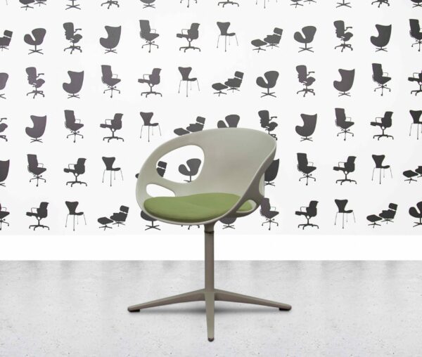 refurbished fritz hansen rin conference chair white frame apple fabric