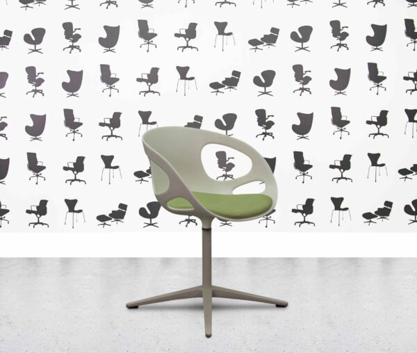 refurbished fritz hansen rin conference chair white frame apple fabric