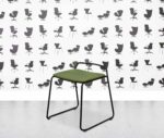 refurbished frovi veck upholstered low stool sheen green