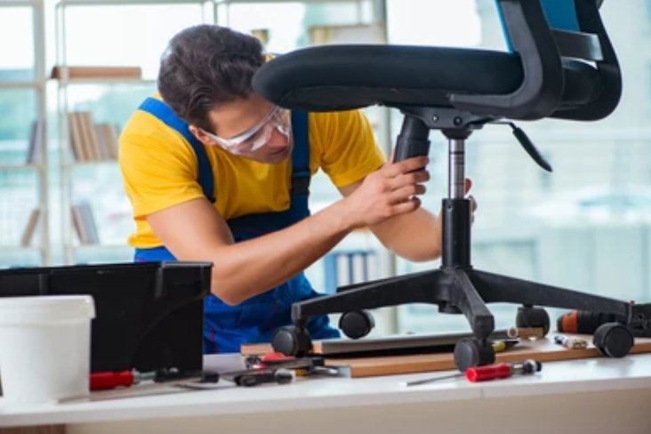 man working on chair