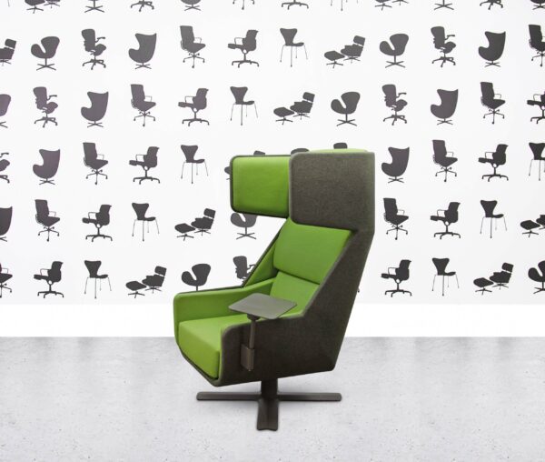 refurbished buzzi space buzzime lounge chair green fabric