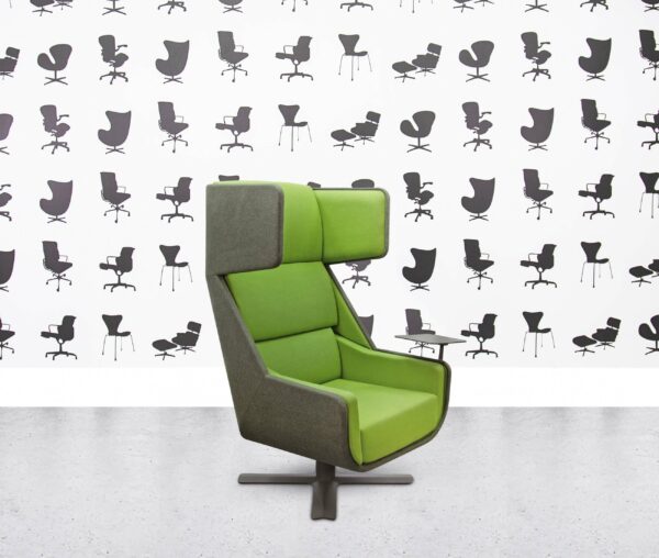 refurbished buzzi space buzzime lounge chair green fabric