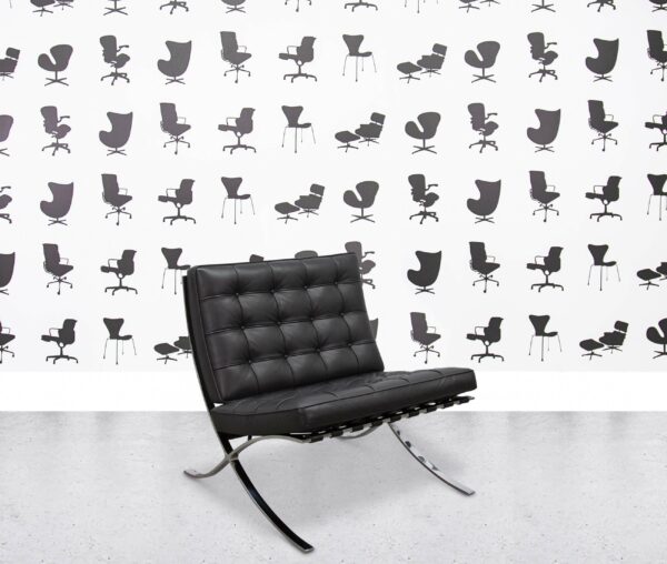 refurbished walter knoll mies barcelona black leather