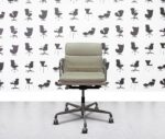 refurbished vitra ea217 chrome frame white leather