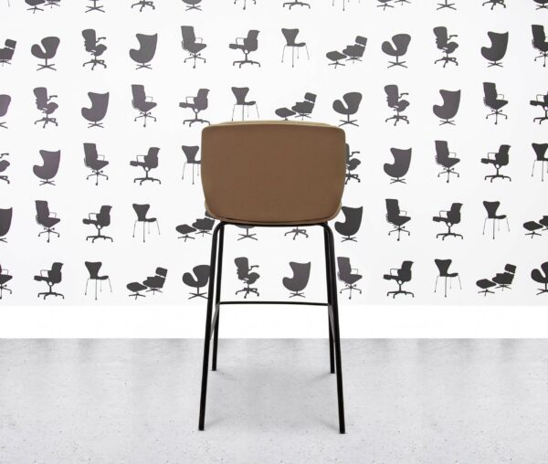 refurbished boss design kruze stool kru/6 fully upholstered beige fabric