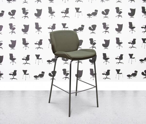 refurbished boss design kruze stool kru/6 fully upholstered green fabric