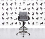 Refurbished Herman Miller Setu Stool - Black Frame - Slate Grey Mesh