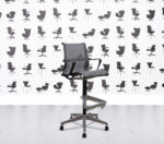 Refurbished Herman Miller Setu Stool - Black Frame - Slate Grey Mesh4