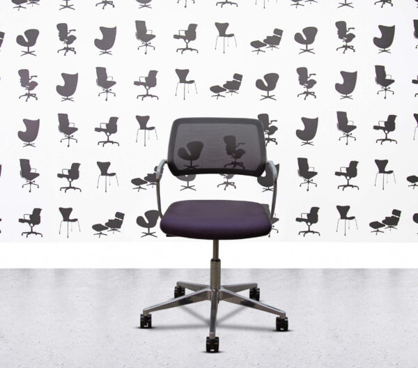 Refurbished Steelcase QiVi - Polished Aluminium - Purple Fabric