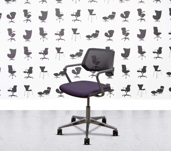 Refurbished Steelcase QiVi - Polished Aluminium - Purple Fabric2