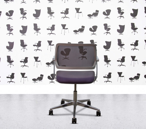 Refurbished Steelcase QiVi - Polished Aluminium - Purple Fabric3