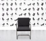 Refurbished Walter Knoll Brno Tubular Armchair - Chrome frame - Black Fabric