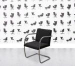 Refurbished Walter Knoll Brno Tubular Armchair - Chrome frame - Black Fabric