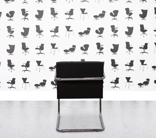 Refurbished Walter Knoll Brno Tubular Armchair - Chrome frame - Black Fabric