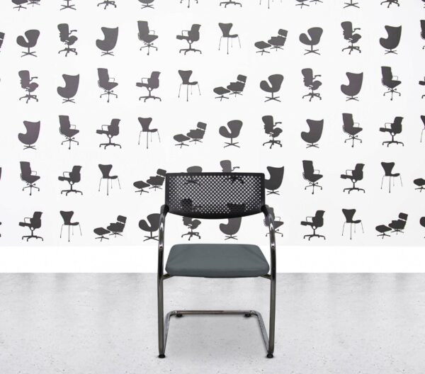 Refurbished Vitra Visavis 2 - Chrome Frame - Black Plastic Back - Multi Colour - paseo