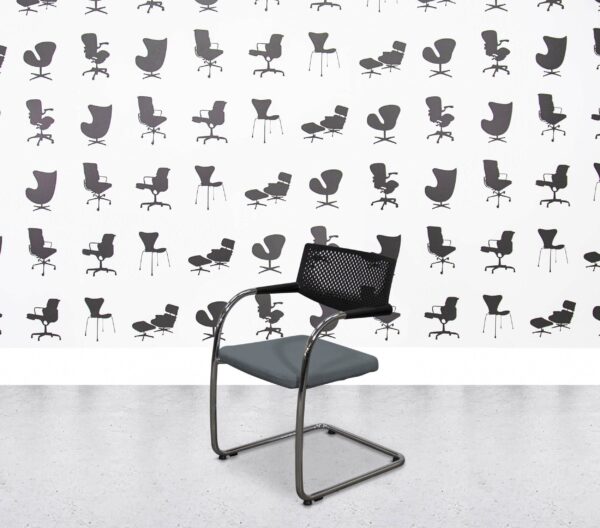 Refurbished Vitra Visavis 2 - Chrome Frame - Black Plastic Back - Multi Colour - paseo