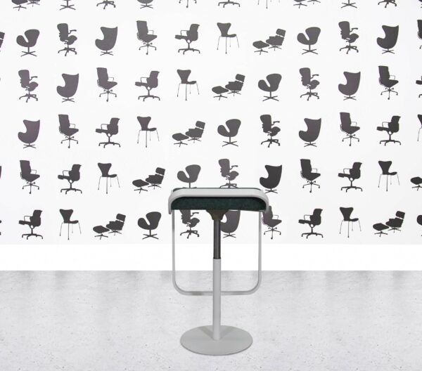 Refurbished Lapalma Lem Bar Stool - White Frame - Turquoise Seat