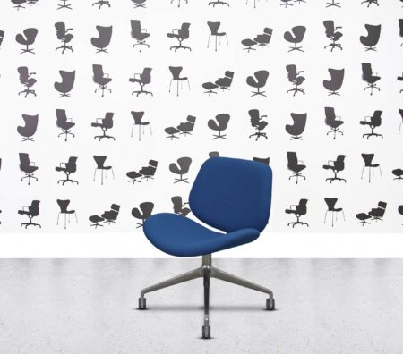 Refurbished Orangebox Track-01 Swivel Chair with Castors - Blue Fabric