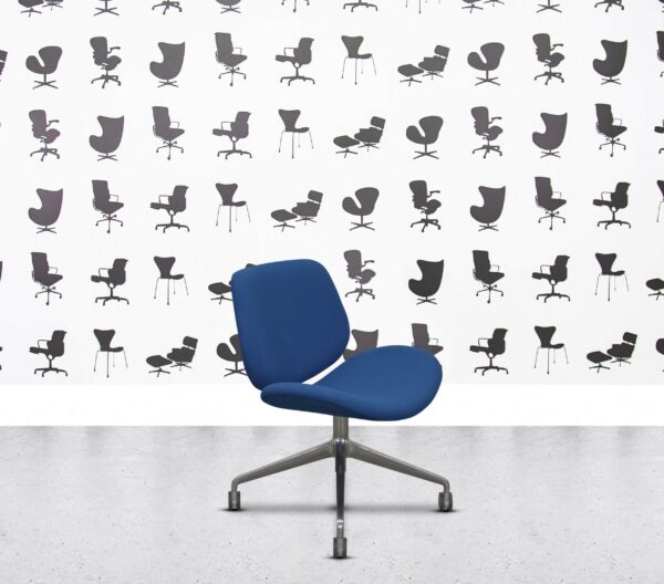 Refurbished Orangebox Track-01 Swivel Chair with Castors - Blue Fabric