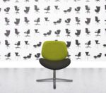 Refurbished Orangebox Track-03 Lounge Chair - Grey and Green Fabric
