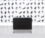 Refurbished Giulio Marelli Italia Cube Armchair - Chrome Frame - Black Leather