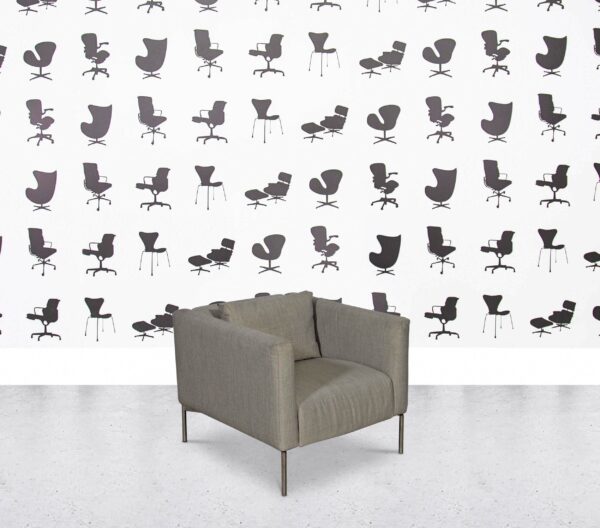 Refurbished Living Divani Easy Lipp Armchair - Grey Fabric