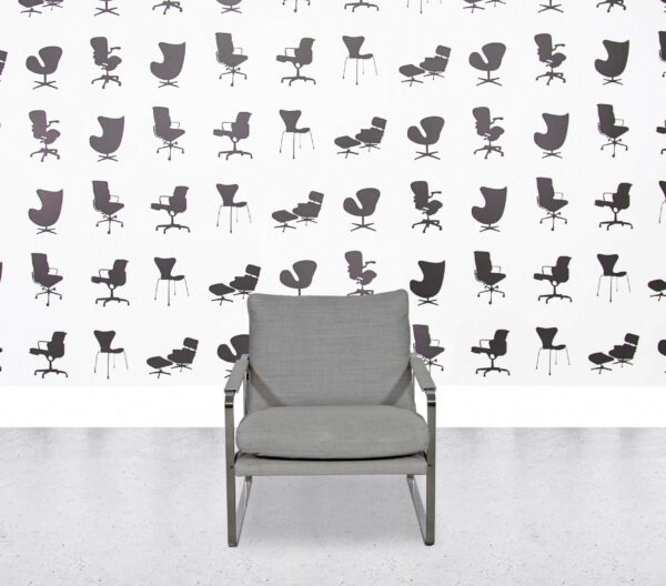 Refurbished Walter Knoll Fabricius Armchair - Grey Fabric