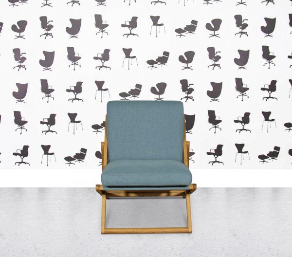 Refurbished Orangebox Yolo-01 Lounge Chair - Blue Fabric